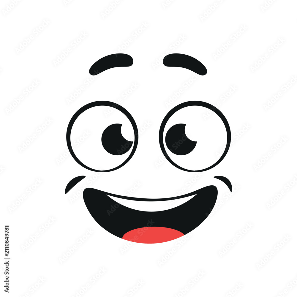 Naklejka premium Cartoon Face