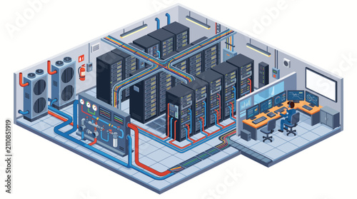 Vászonkép Industrial electrical control panel with circuit breakers and wires