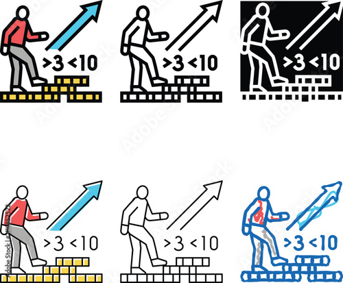 фотографія variations walking inflation color icon vector