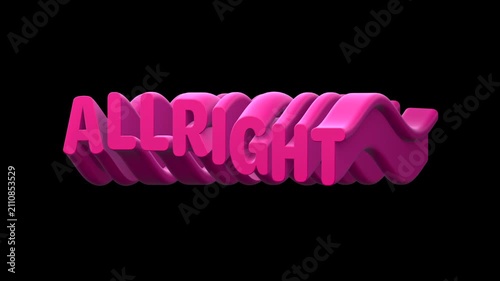 Allright - Social Media 3D Waving Title Loop On Alpha