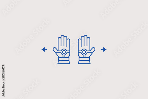 Принти на полотні Tactical gloves line icon for military surplus store