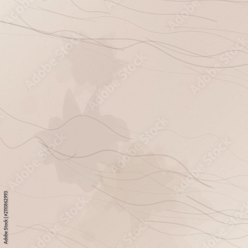 Minimalist beige paper texture with subtle floral shadows, elegant neutral background with organic wavy lines, soft aesthetic surface for stationery