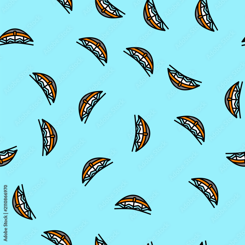 Obraz premium camping hammock glamping vector seamless pattern camping hammock glamping sign illustration