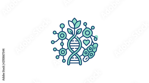 Abstract Illustration of Regenerative Medicine and Cellular Biotechnology Research