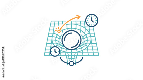 Abstract Relativity Concept Icon Representing Physics Science and Space Time Theory