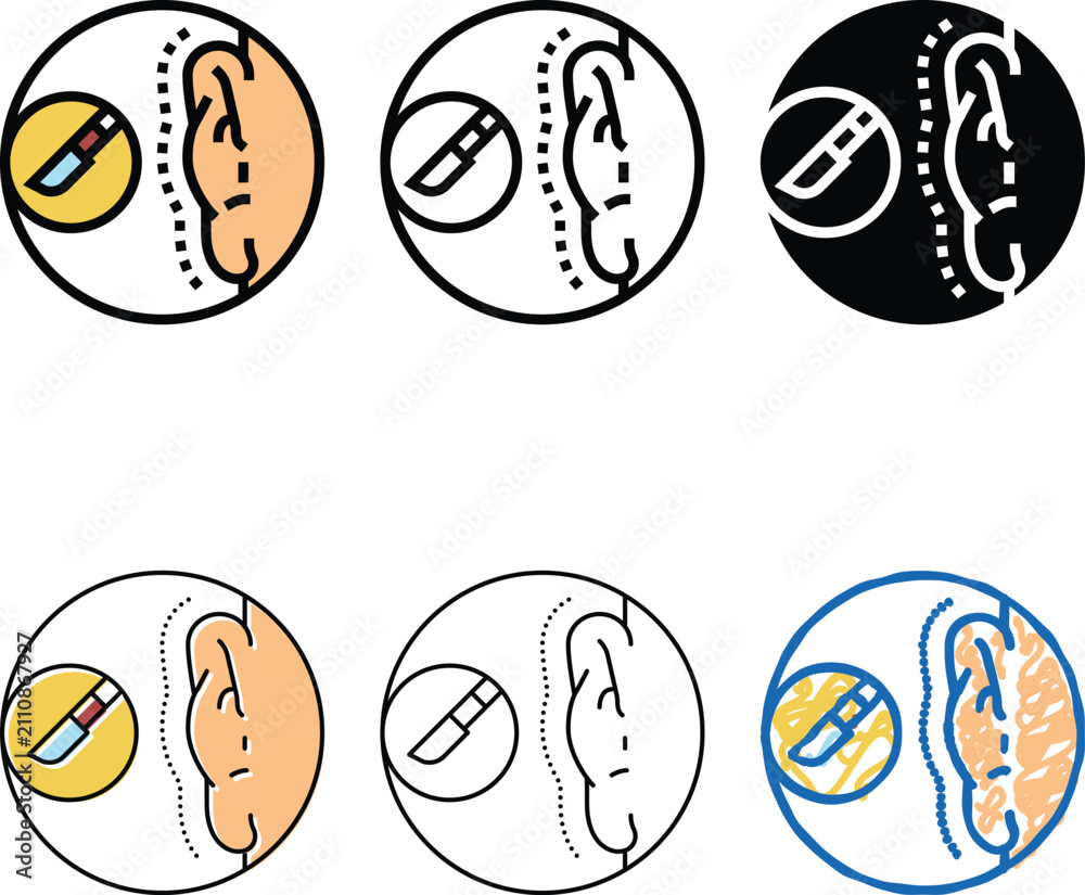 Fototapeta premium otoplasty surgery color variety icon vector. otoplasty surgery sign. isolated symbol