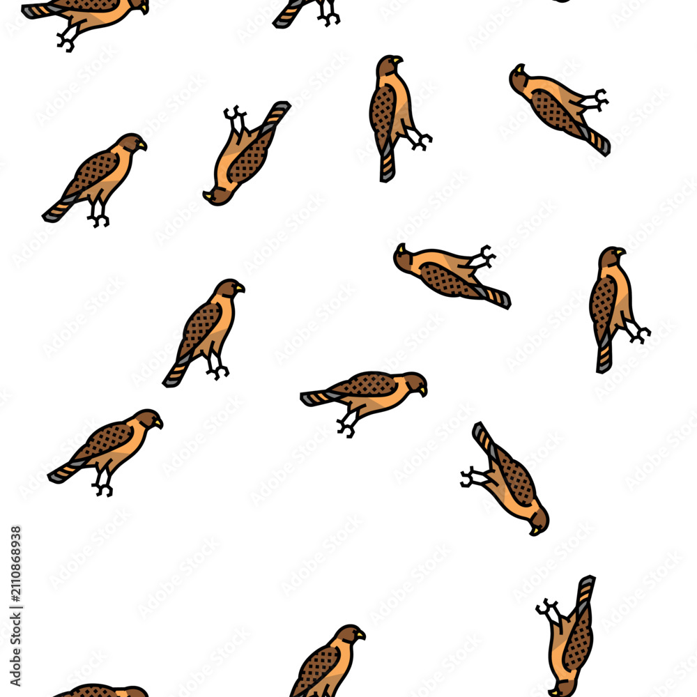 Fototapeta premium hawk bird vector seamless pattern hawk bird sign illustration