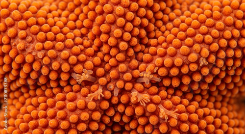 Orange Starfish Texture Close-up Macro View