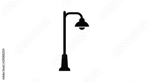 Street lamp silhouette against a white background
