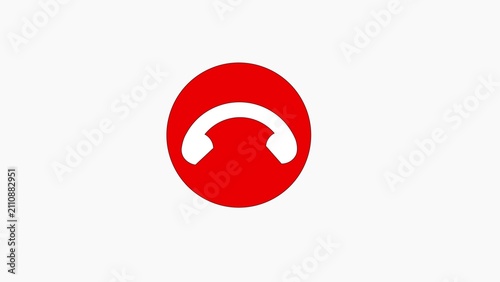 Fotografie Red phone hang up icon in circle button for communication and user interface