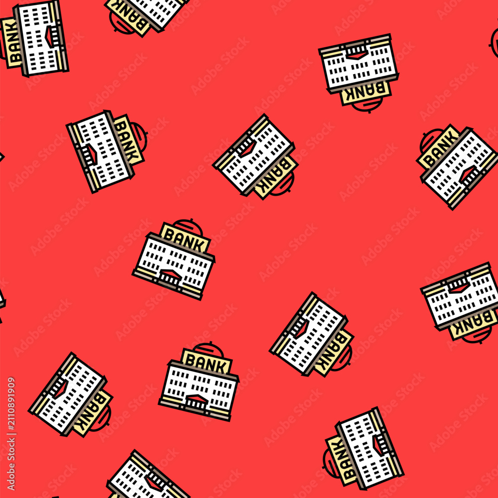 Obraz premium government bank building vector seamless pattern government bank building sign illustration