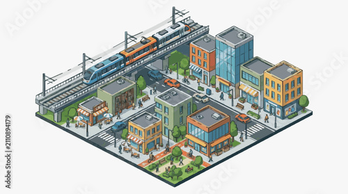 Принти на полотні Urban Infrastructure City Network Plan.