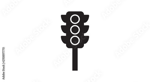Traffic Light Silhouette Against A White Background Silhouette