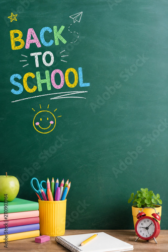 back to school on chalkboard