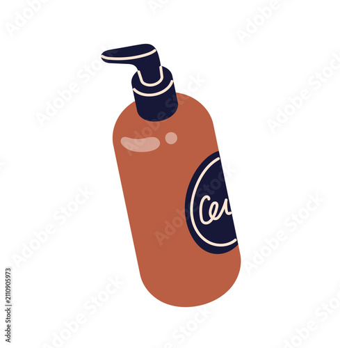 Cosmetic bottle with shampoo, shower gel. Beauty product, cosmetics with pump...