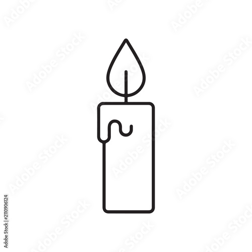 Simple line drawing of a lit candle with dripping wax
