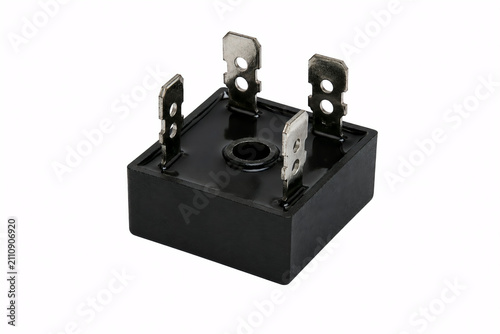 Realistic Electronic Bridge Rectifier Isolated on White Background