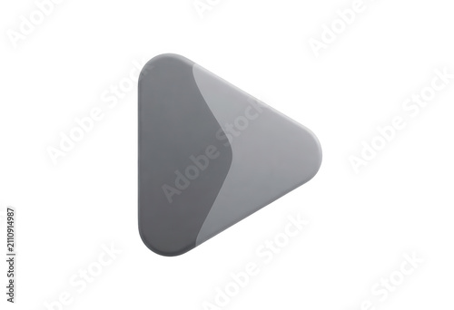 Silver Play Button 3d Render Transparent Background