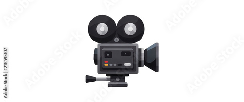 Vintage Film Camera Design Element Transparent Background