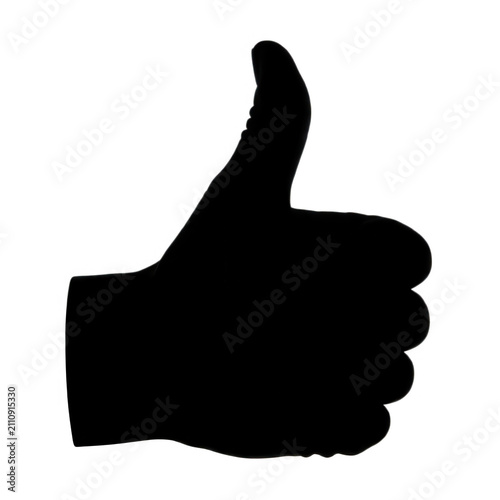White Outline Thumbs up Transparent Background