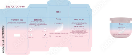 Cosmetic Packaging Mockup for moisturizer Box and Bottle.