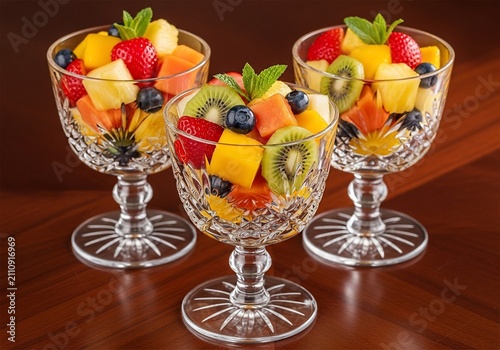 Crystal Goblets Overflowing with Summer's Sweetest Bounty