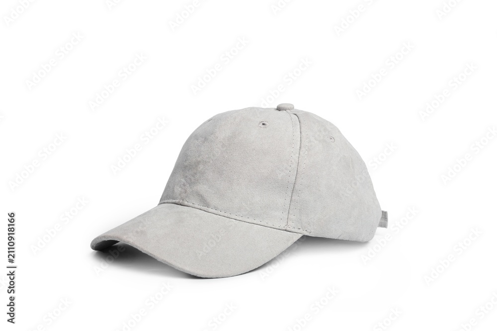 Fototapeta premium Casual Grey Baseball Cap on White Background.