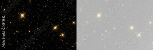 Shimmering golden star glow with luminous celestial sparkles and brilliant light rays