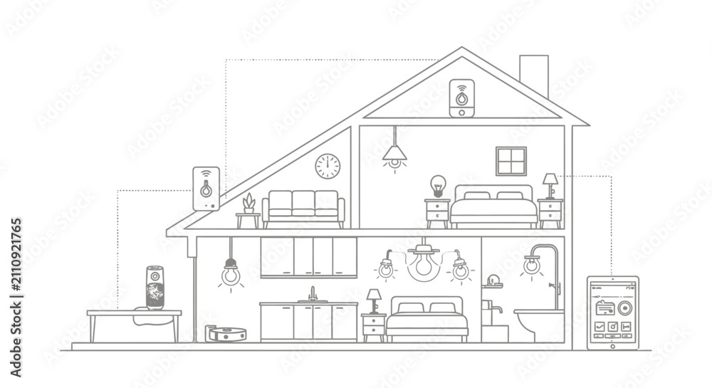 Obraz premium Modern smart home automation system integrated technology