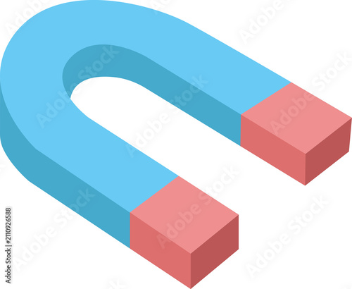Plakat Horseshoe Magnet Flat Vector Illustration