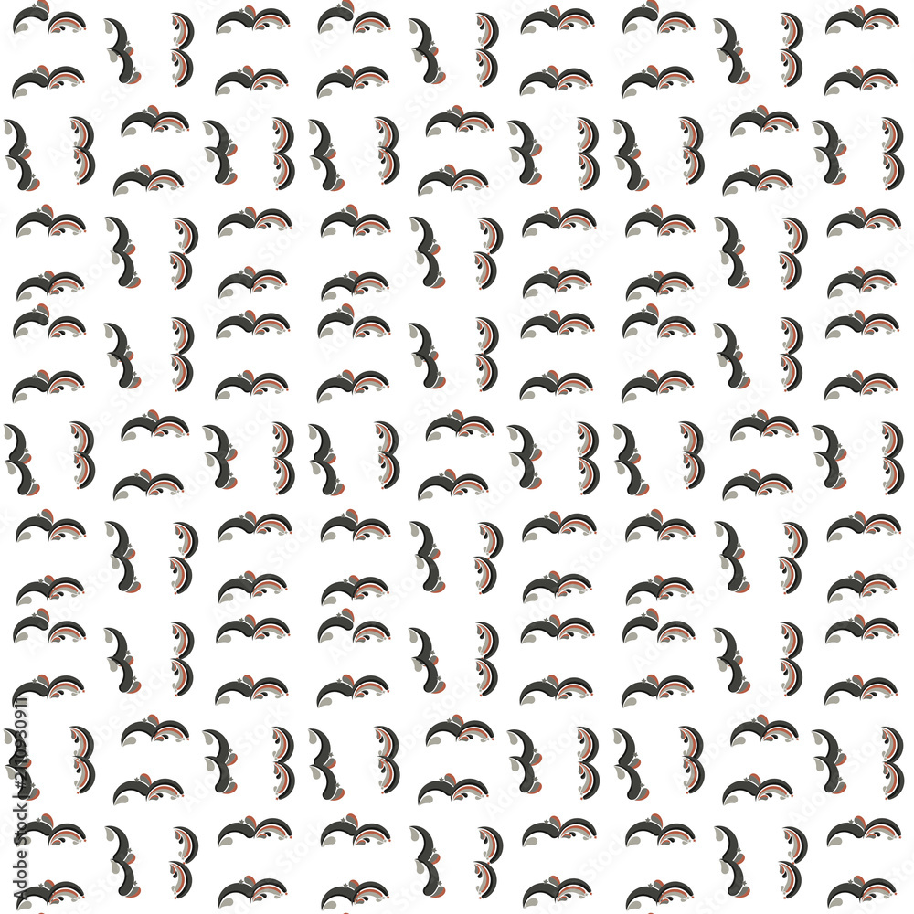 Fototapeta premium Abstract pattern with stylized birds and brackets