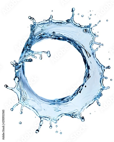 water splash ring dynamic liquid isolated on white background