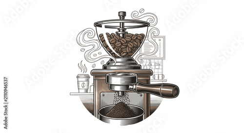 Obraz na plátne Manual coffee bean grinder machine 1.