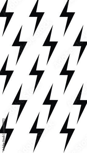 A repeating pattern of black lightning bolt shapes on a white background