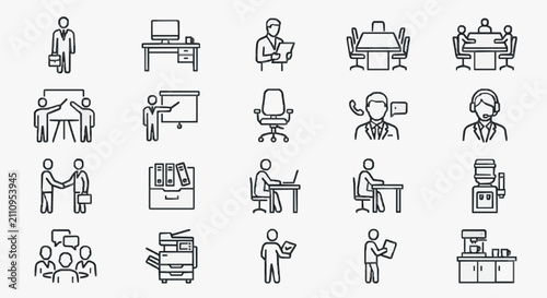 Office Workplace Scenes and Activities.