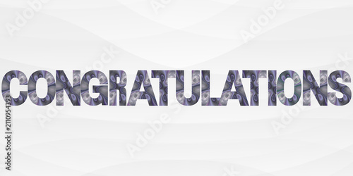 Obraz na plátne Congratulations text with floral pattern overlay, elegant celebratory typography