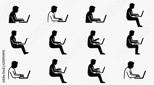 People Working on Laptops Seated.