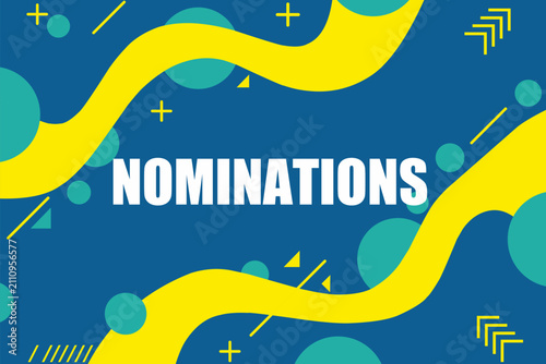 Vector banner. Megaphone with nominations speech bubble. Loudspeaker. Banner for business, marketing. Banner design vector illustration.