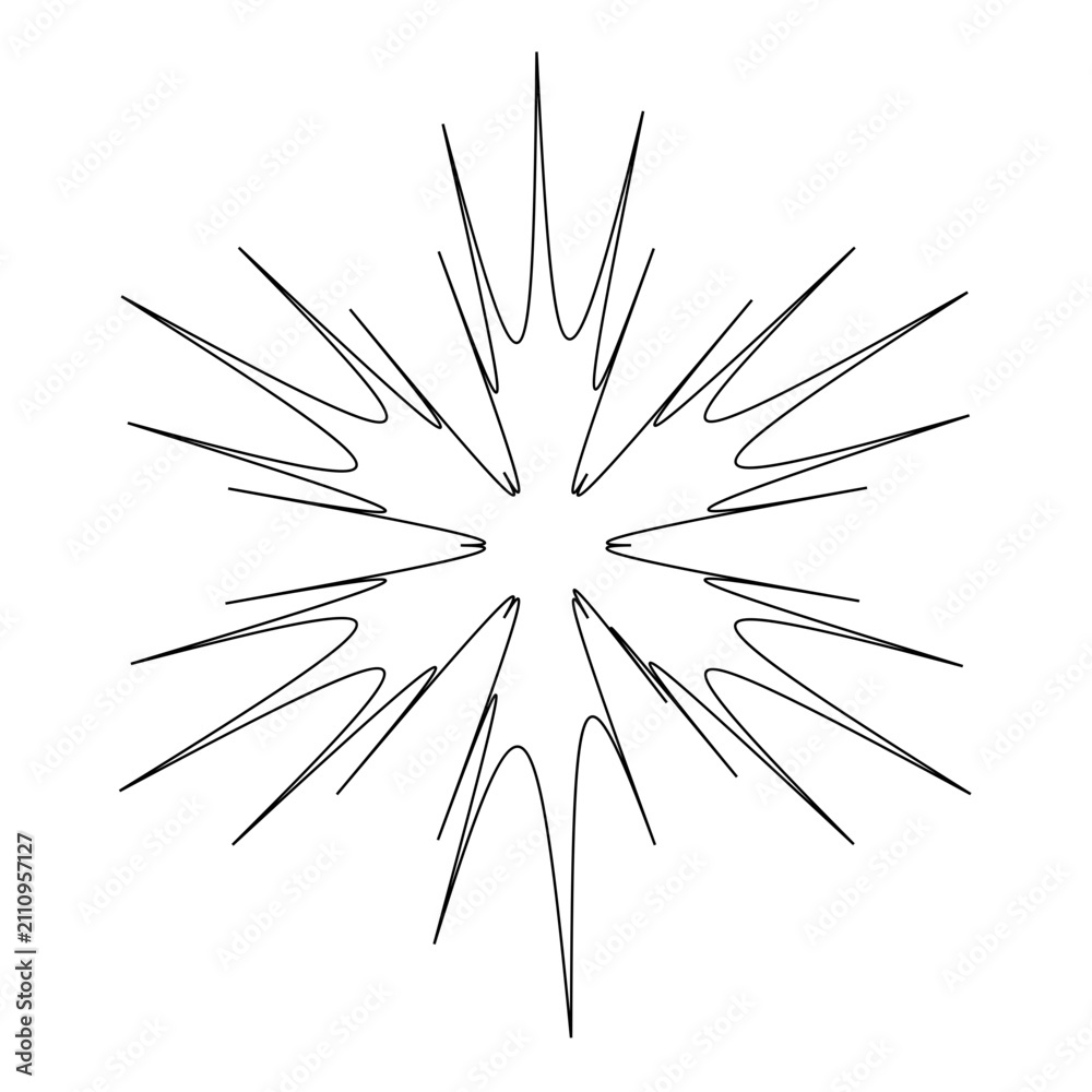 Fototapeta premium Sharp starburst spark Outline