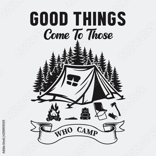 Camping and adventure t-shirts design