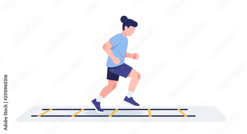 Naklejka premium Agile Athlete Training Agility Ladder for Speed and Coordination