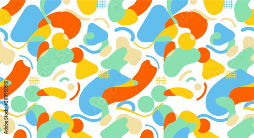 Colorful Seamless Abstract Geometric Pattern Background with Flat Design