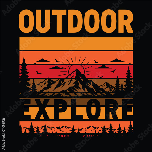 Hiking t-shirt design