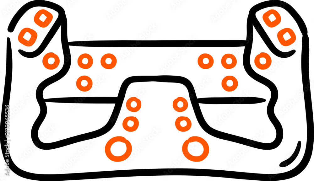 Fototapeta premium Airplane control yoke cockpit steering and flight navigation icon