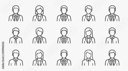 Cuadro en lienzo Professional Business Attire Profiles.