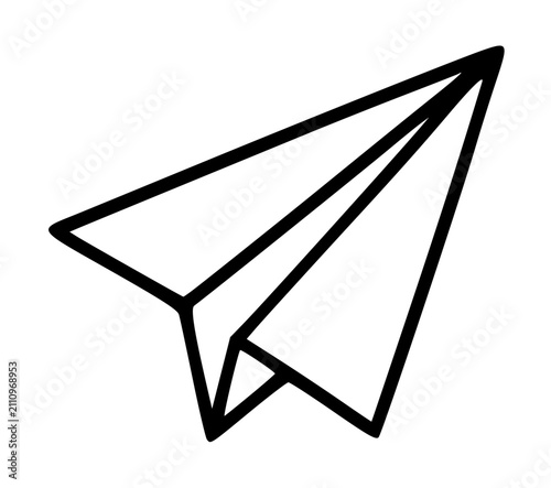 Bild auf Leinwand Paper Plane Vector Icon with Hand-Drawn Minimalist Line Art - Scalable Illustrat