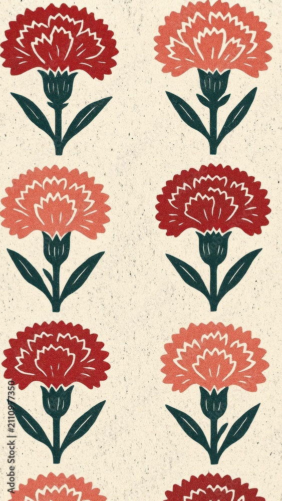 Obraz premium Vintage floral pattern wallpaper for mobile
