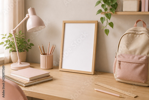 frame mockup in boho style room