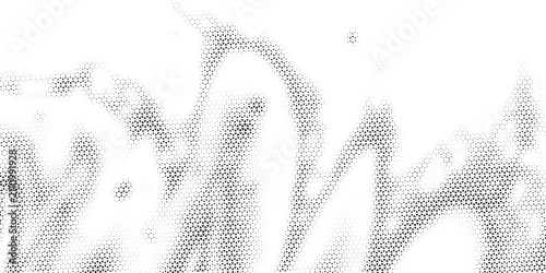 Triangular halftone background. Vector geometric technology abstract background. Halftone triangles retro pattern. Minimal 80s style dynamic tech geometric pattern.