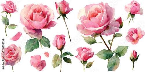 seamless pattern with pink flowers